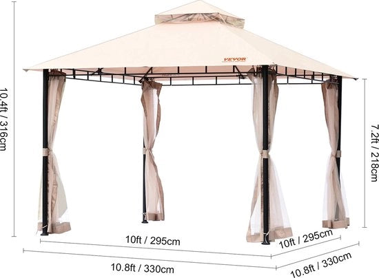 Pavilione Opvouabile - 330x330x316cm - Beige