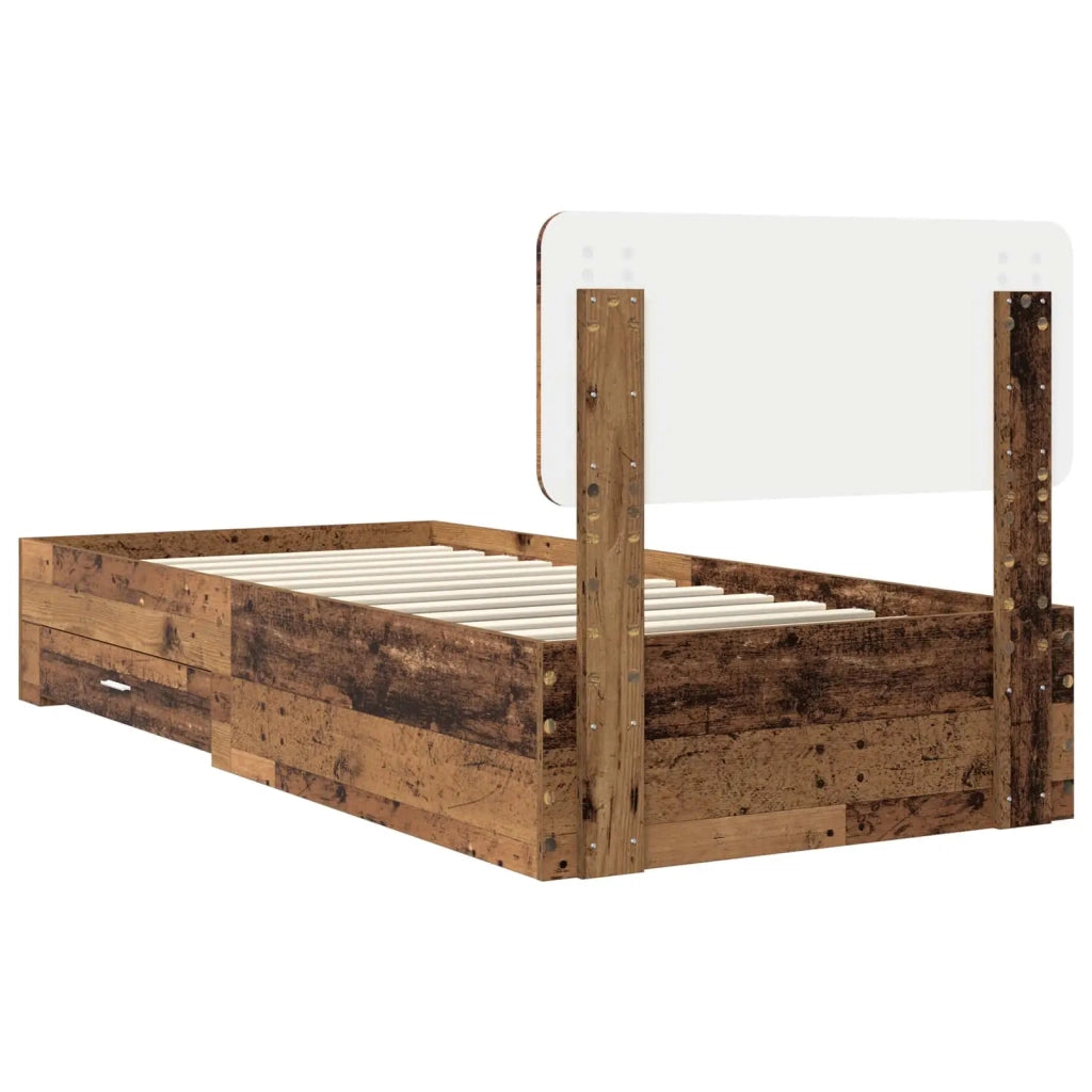 Struttura del letto con testiera Legno vecchio 100 x 200 cm 3412416