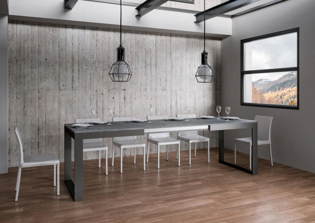 Tavolo Allungabile 120-224x90x80 cm Tecno Evolution Cemento