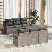 Set Divano da Giardino con cuscino 7 pcs Grigio polyrattan