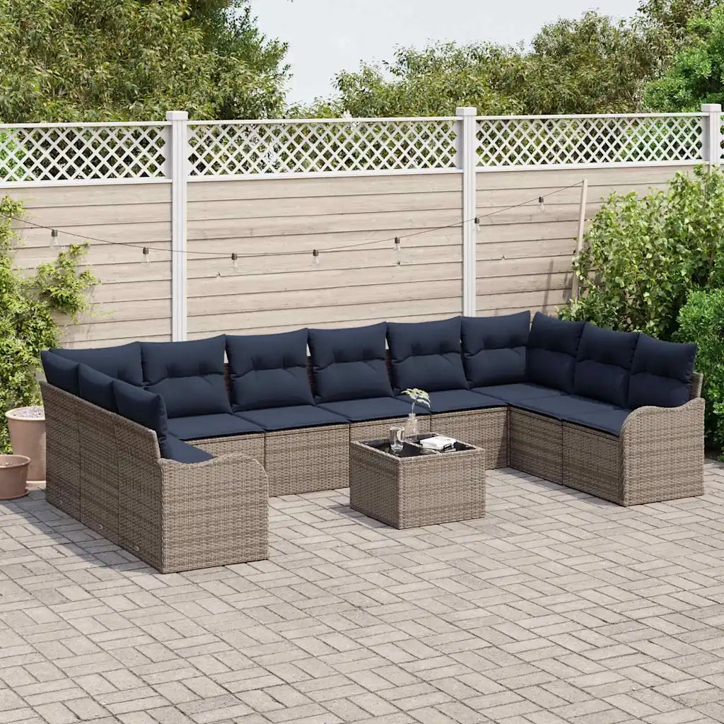 Set di divani 11 pz Grigio Poliestere 3345895