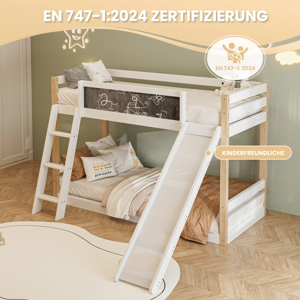 letto a castello in legno bianco 204 x 210 cm