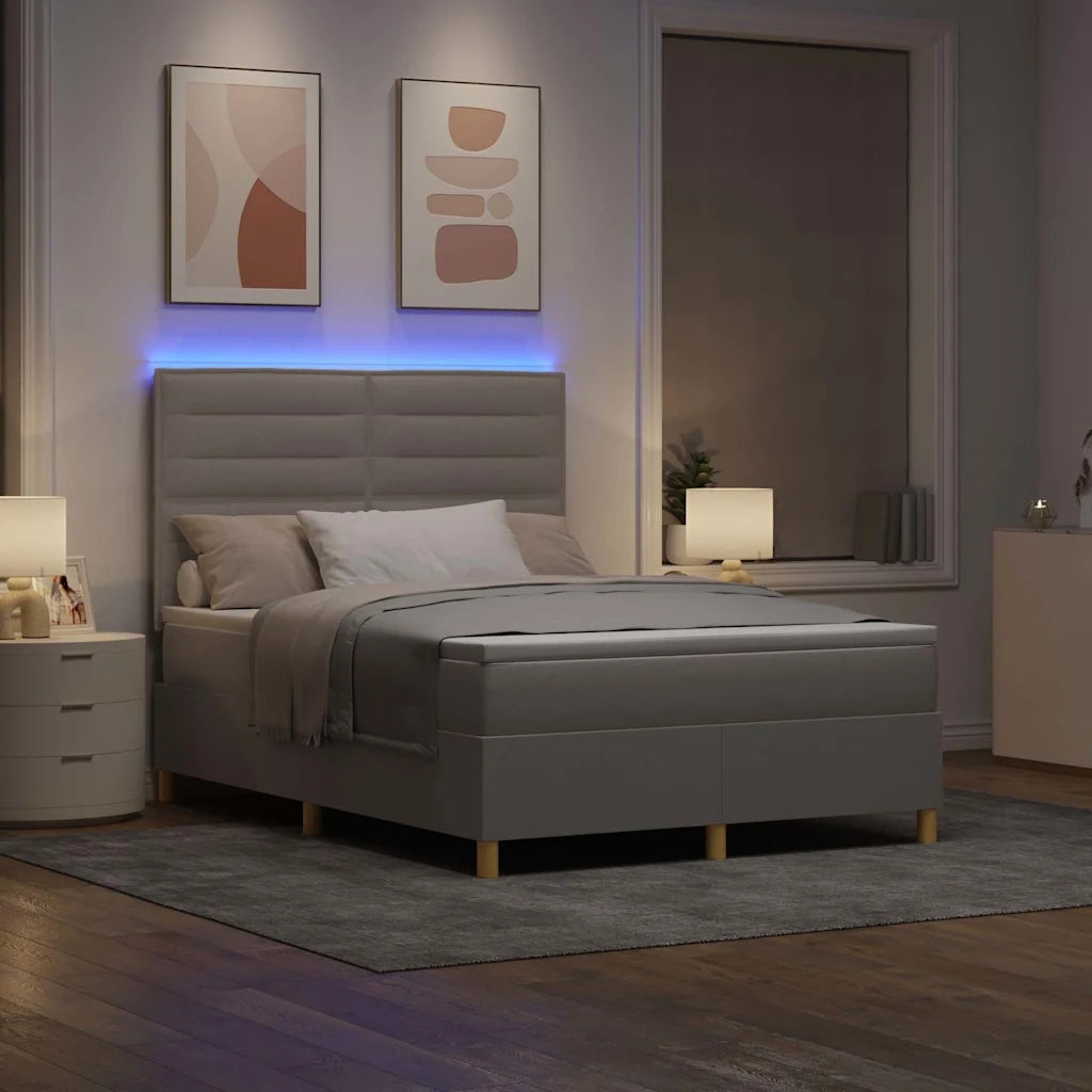Letto a Sorgente LED con materasso Talpa 140 x 190 cm Tessuto