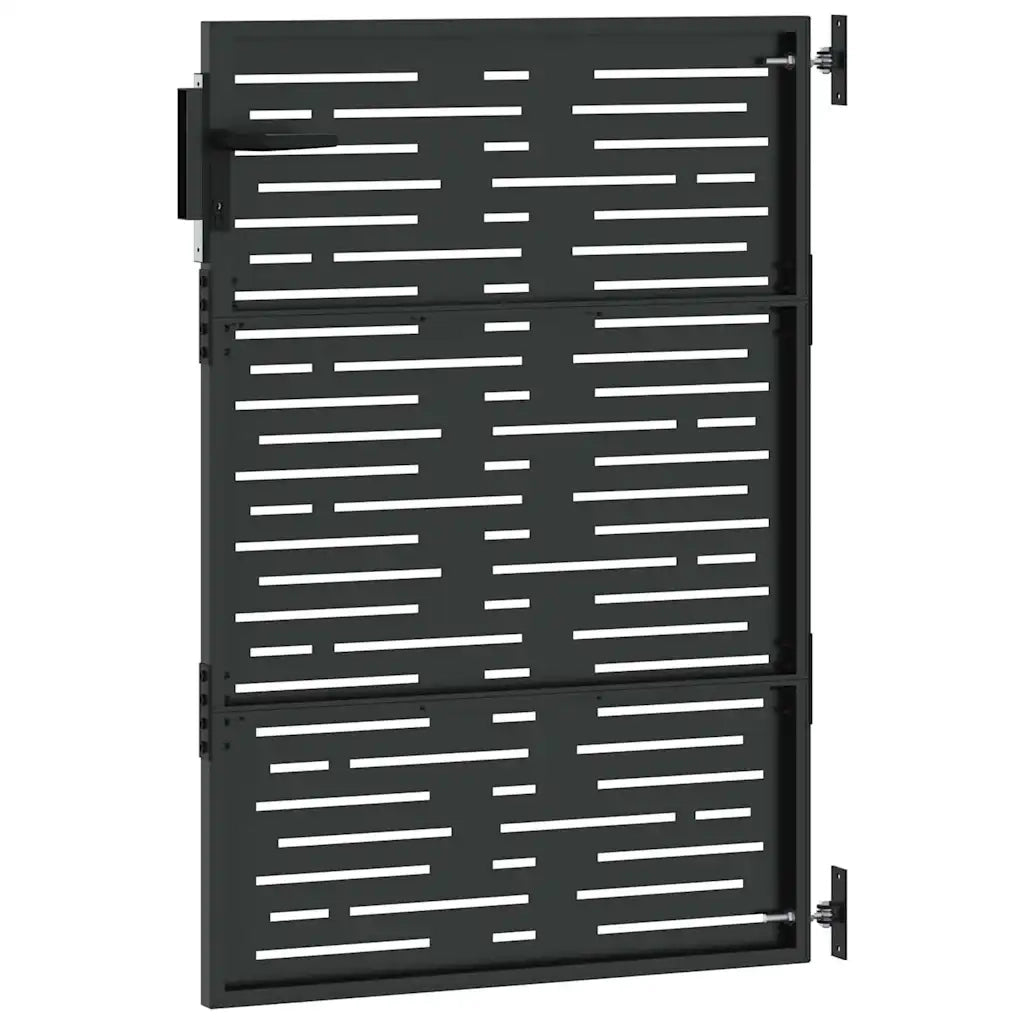 Cancello da giardino con blocco Nero 85 x 125 cm 42015875
