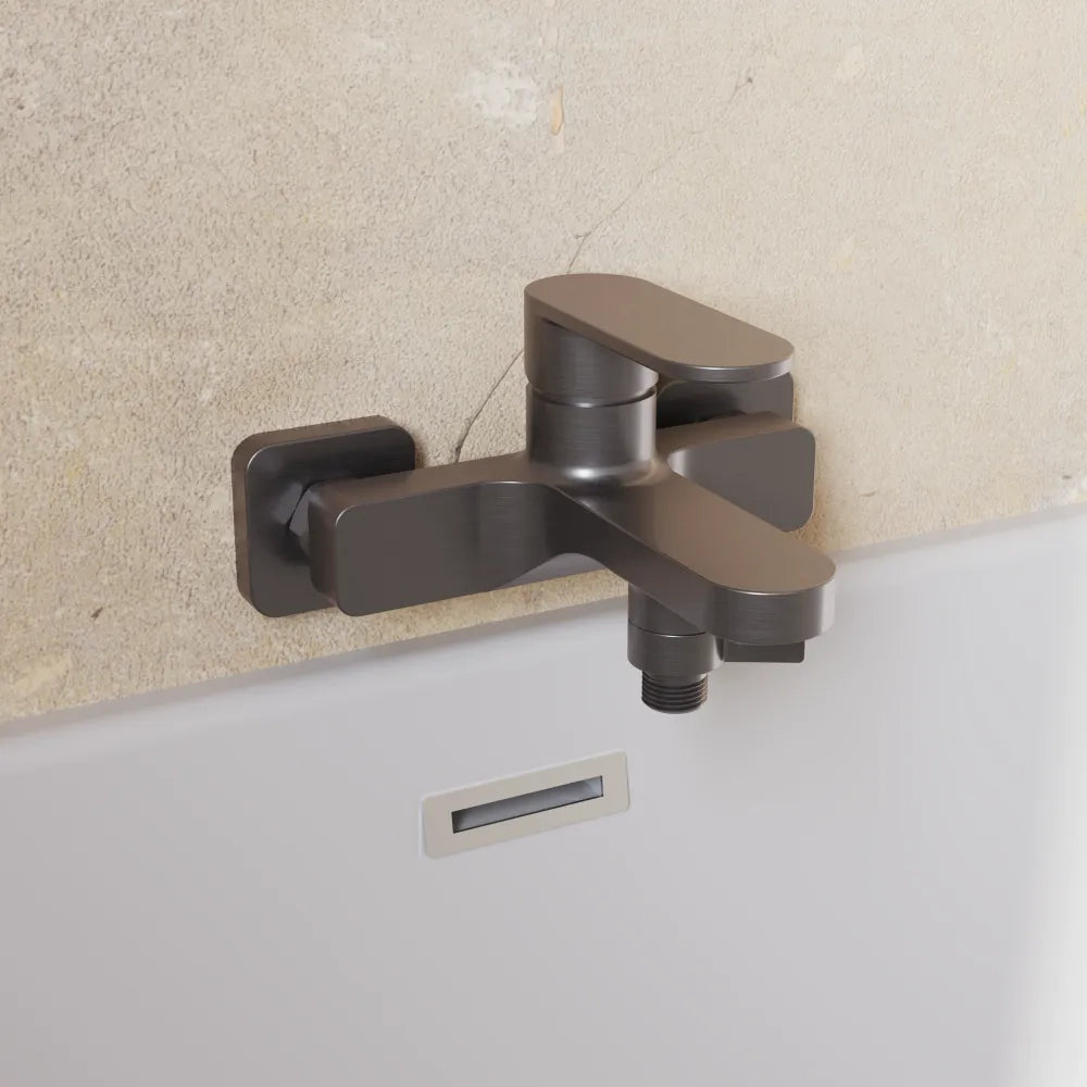 Miscelatore esterno vasca a muro gun metal spazzolato | Margot