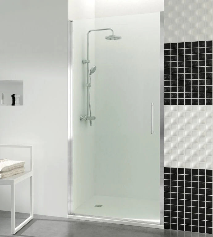 Box doccia frontale OPEN porta battente 50 cm (48,6-52,6) cromo lucido vetro trasparente