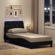 Giroletto con LED senza Materasso Nero 90x200 cm in Tessuto 3310645