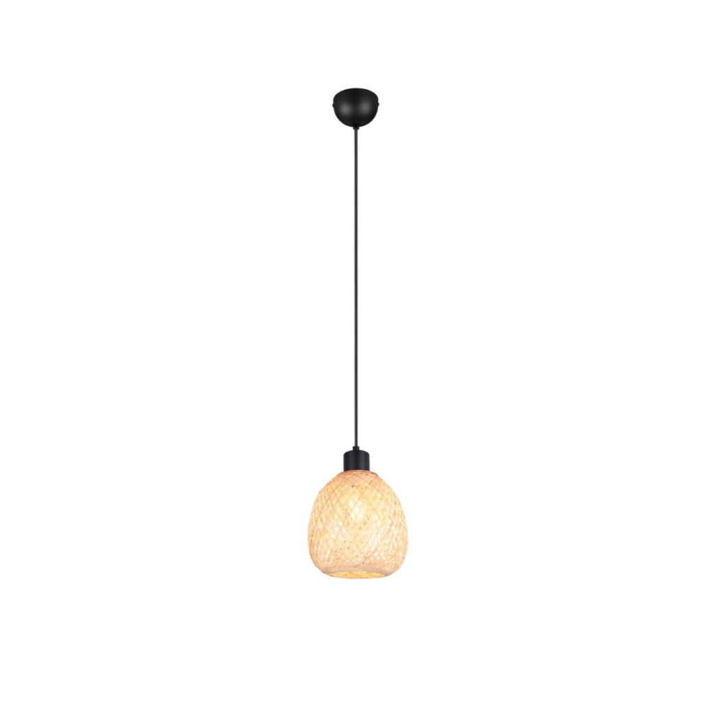 Lampada sospensione boho bambù nero E27 Amelie RL