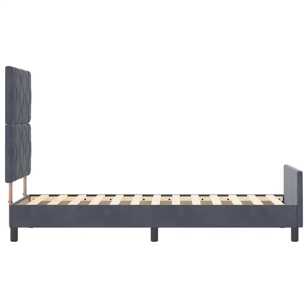 Letto a molle con testiera Grigio scuro 80 x 200 cm Velluto 3344970