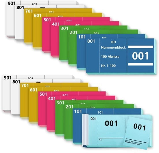 20 Blocchi numerici in carton 5x10 cm con numeri doppi