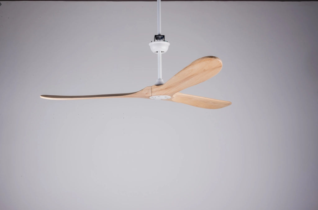 Ventilatore a soffitto in legno naturale 70 pollici senza luce con motore silenzioso DC e sistema di memoria, design moderno per interni ed esterni