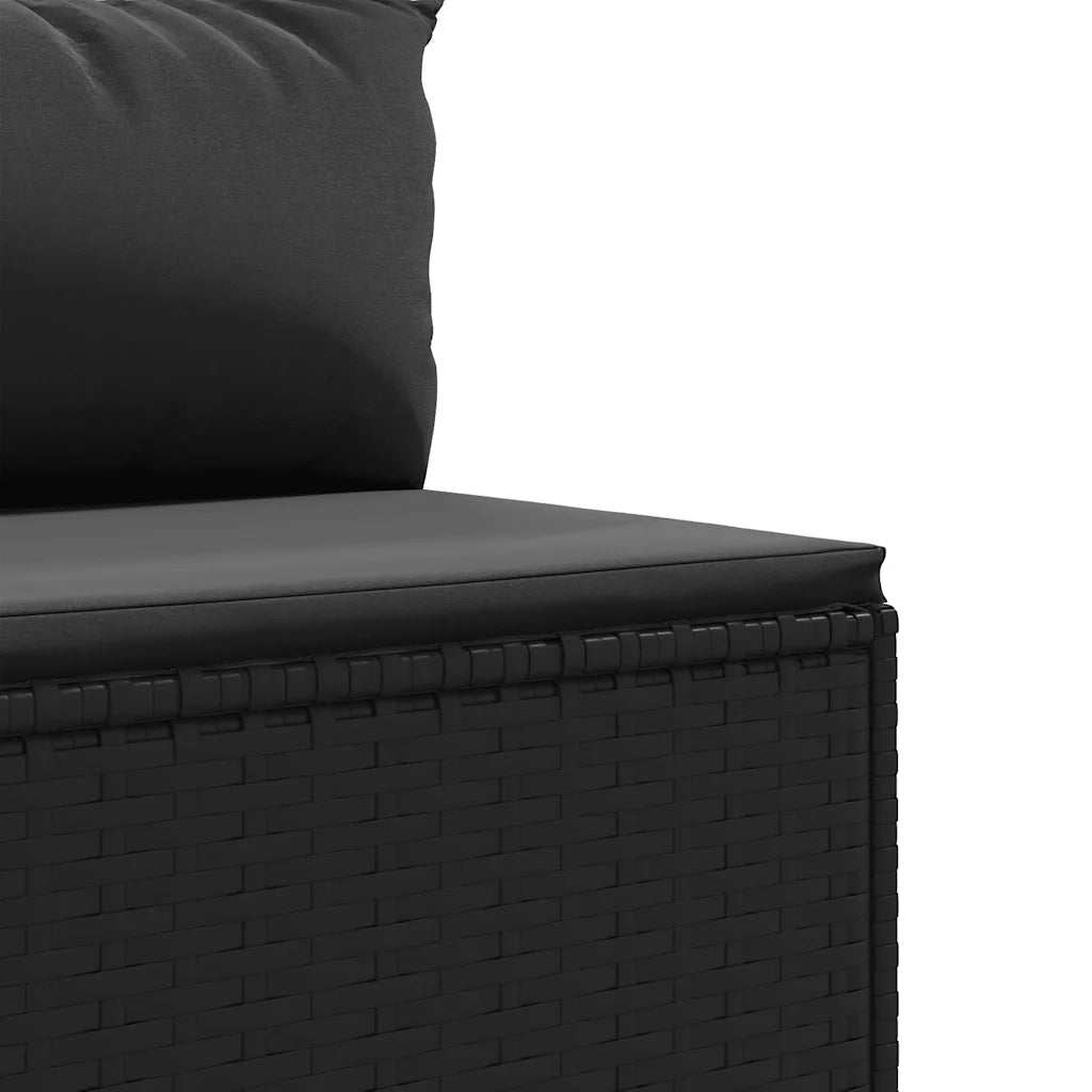 Set Divani da Giardino 5 pz con Cuscini Nero in Polyrattan 3308083