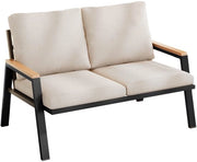 Bancopatio in alluminio - Due posti - Composizione di plastica - Beige