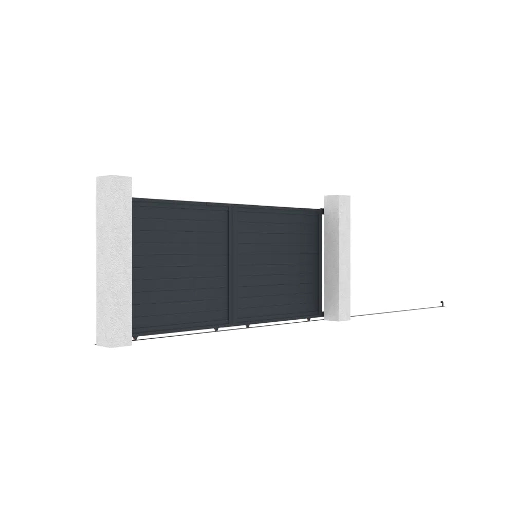 Cancello in alluminio scorrevole 392x173cm grigio freddo