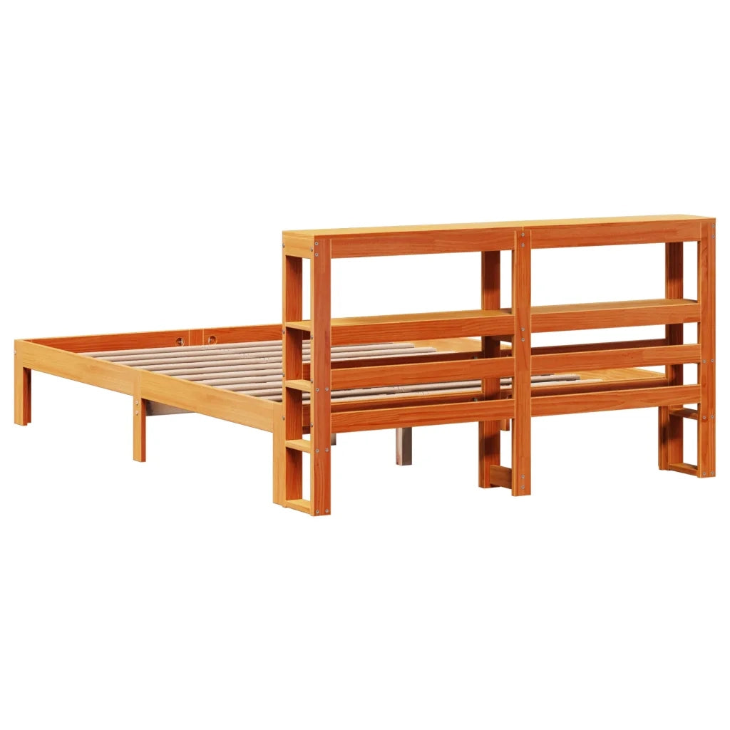 Letto senza Materasso-Struttura Letto Marrone Cera 120x190 cm in Legno di Pino 114851