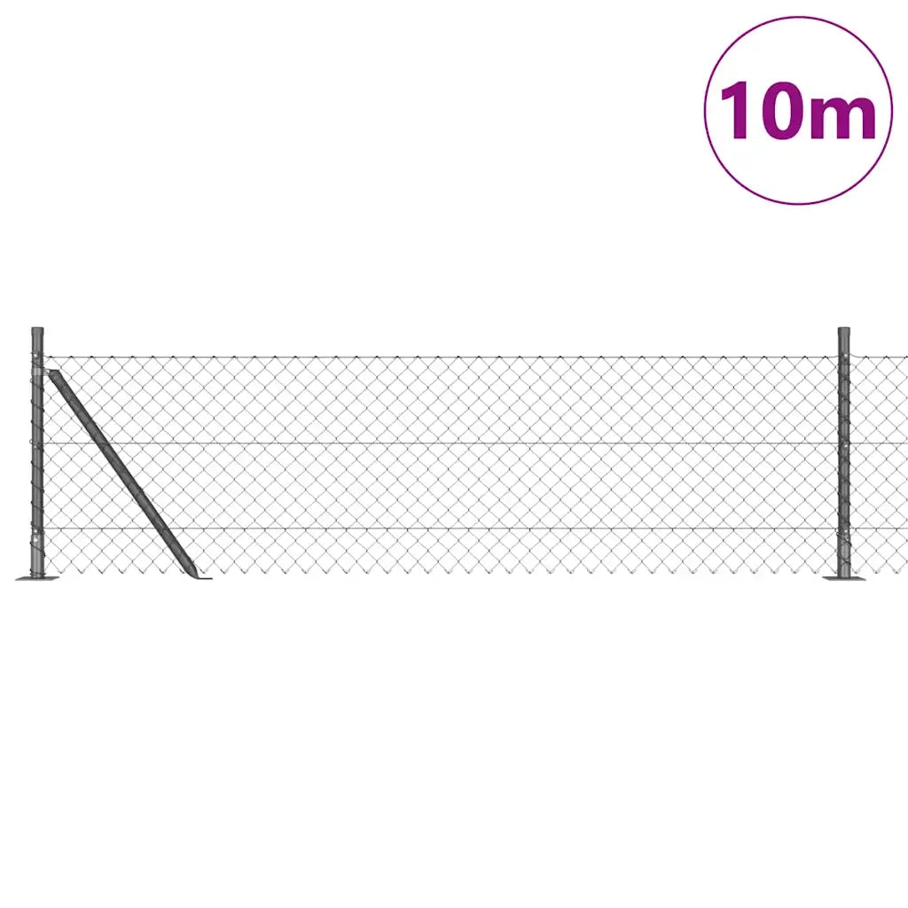 Palo della recinzione | Pannello per recinzione Grigio 10 x 0,6 m (rete 40 x 40 mm)