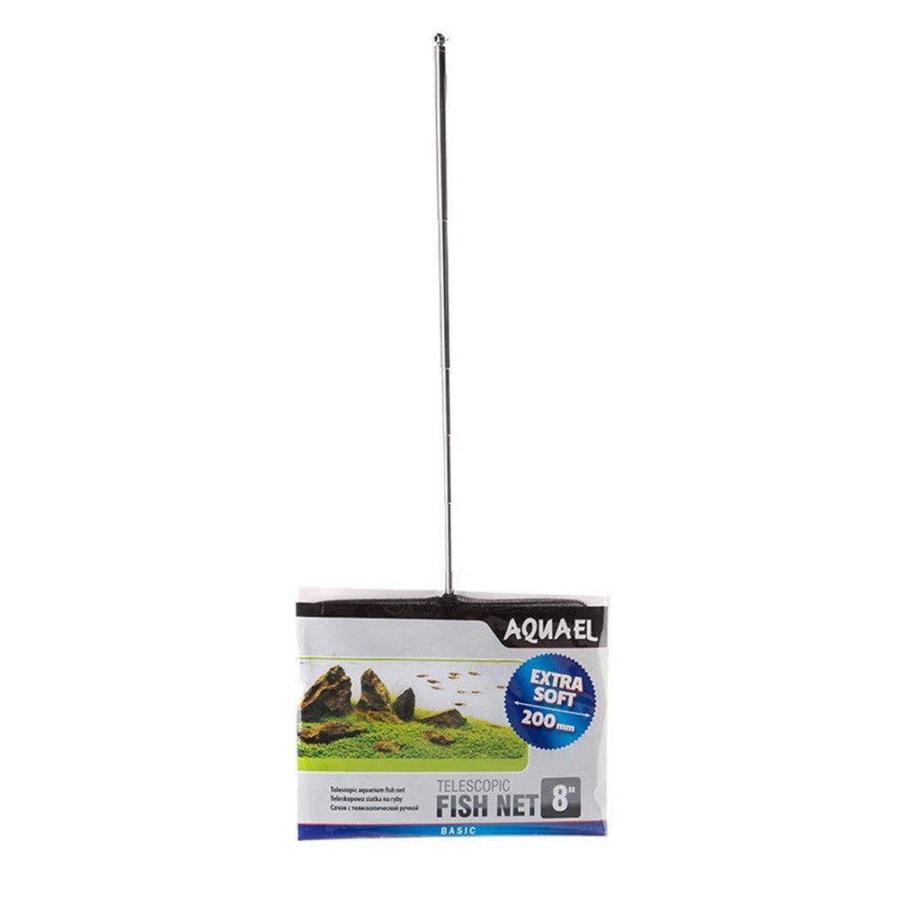 Aquael Telescopic Fish Net - Retino con Manico Estendibile fino a 50cm in Alluminio Dimensioni: 8" (20x15cm)
