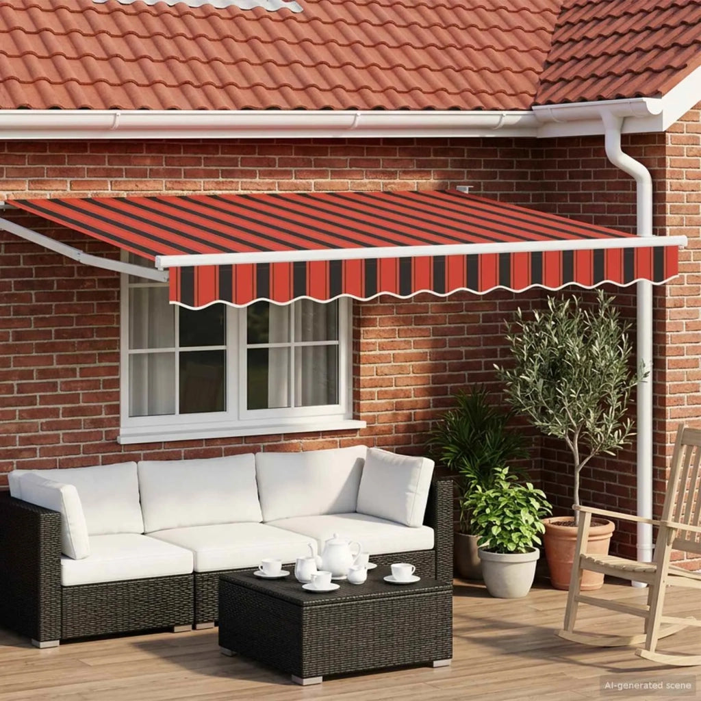 Tenda da Sole Arancione, Nero e Giallo 3,5 x 2 m 3418984