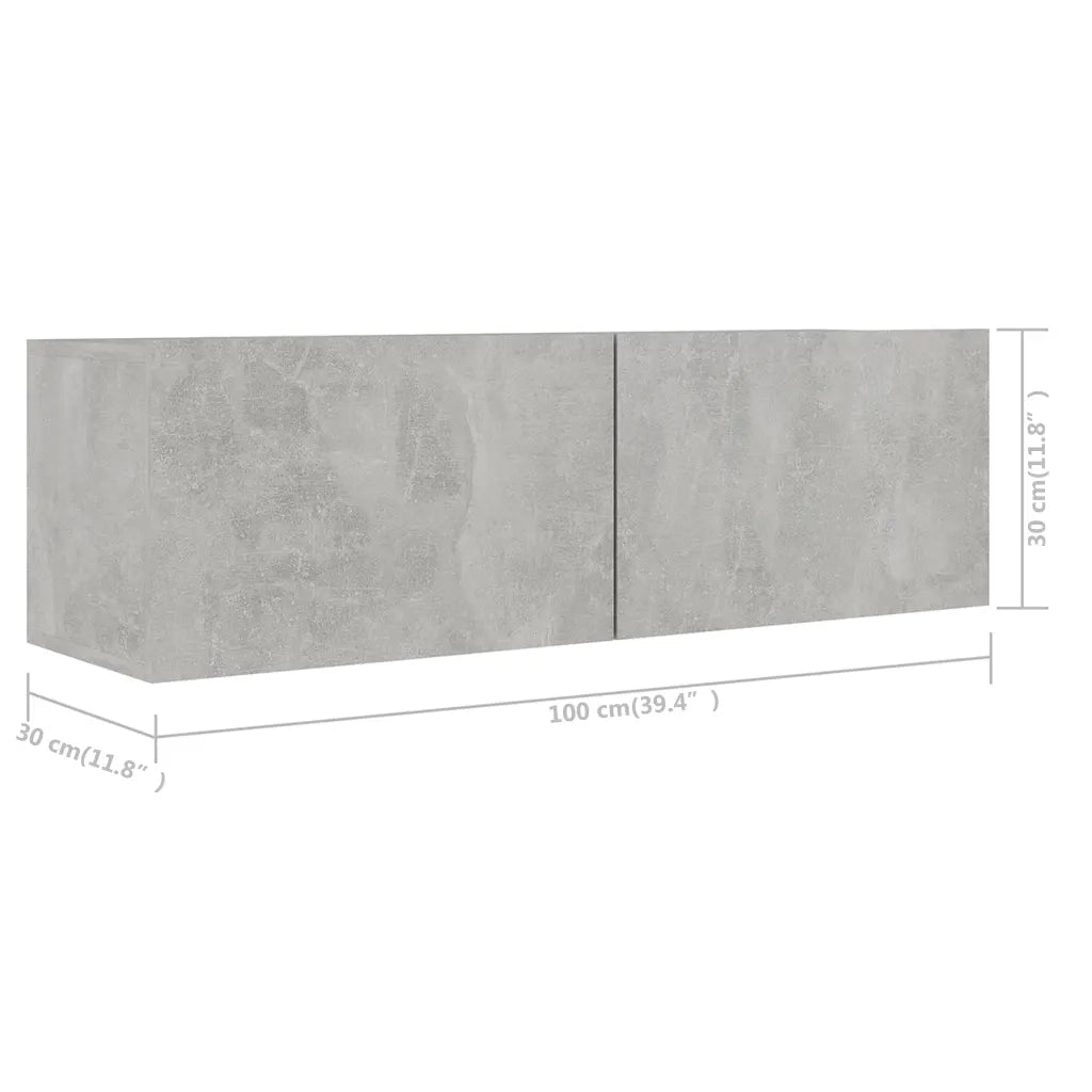 Set di Mobili Porta TV 6 pz Grigio Cemento in Legno Multistrato 3079104