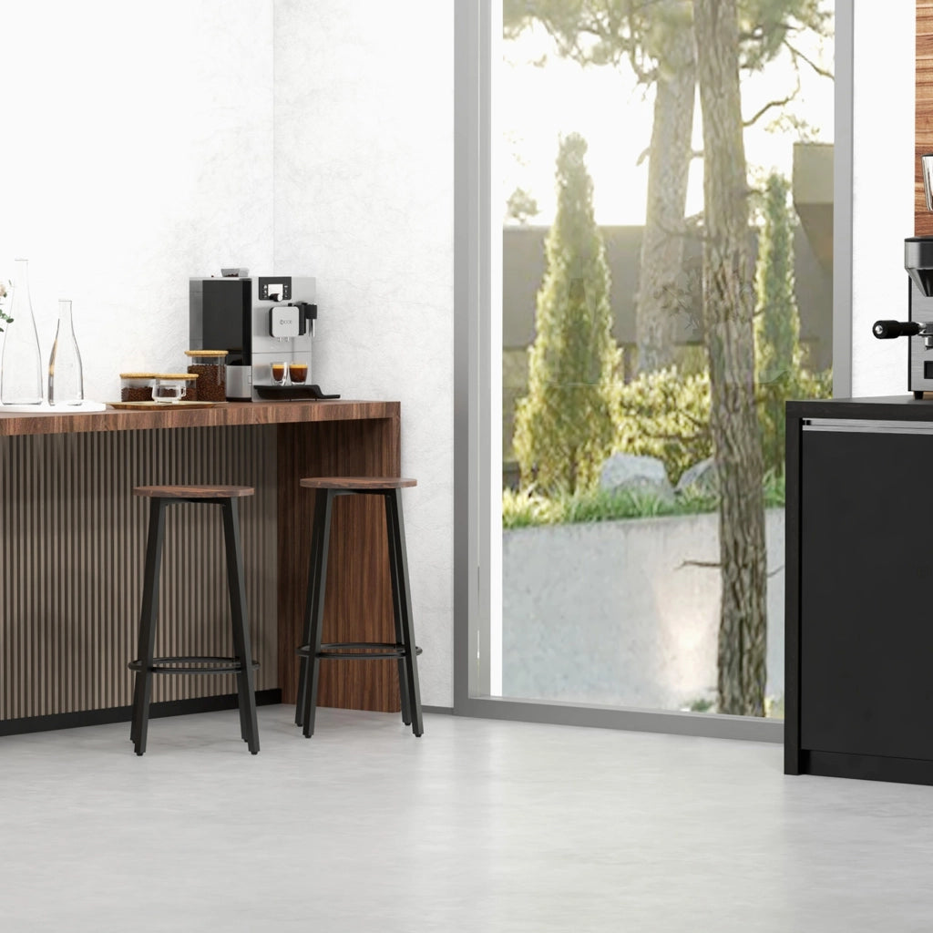 Sgabelli da Bar Set 2 Pezzi Design Industriale ¨C Minimal ¨C Metallo Nero 42x42x65 cm