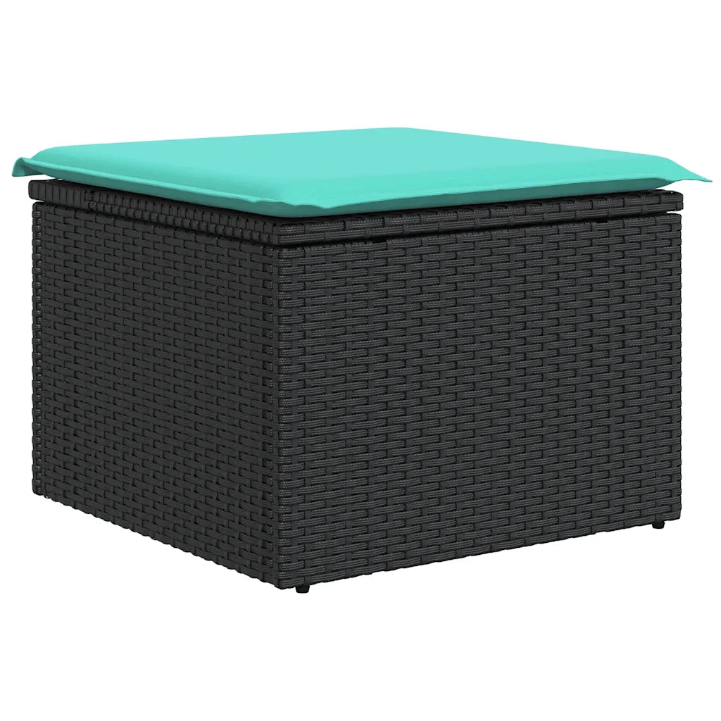 Set Divani da Giardino con Cuscini 7pz Nero Polyrattan 3326948