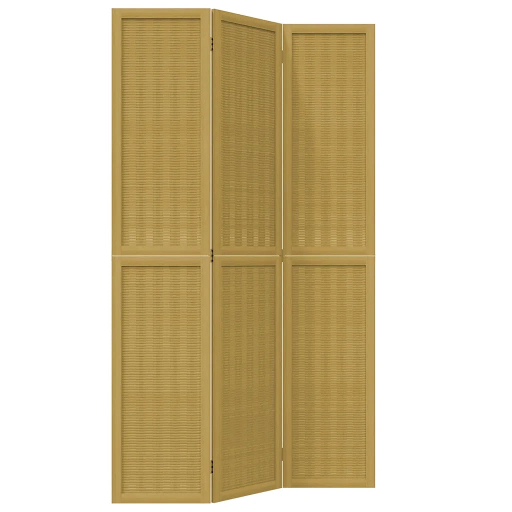 Divisorio Ambienti | Divider per stanze | Paravento 3 Pannelli Marrone Scuro Massello Paulownia