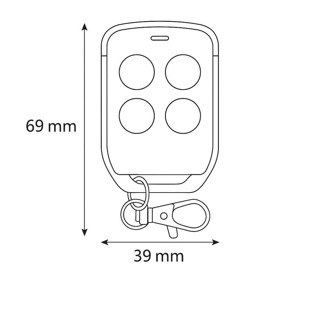 Telecomando bravo sashimi 433 mhz 4 tasti autoapprendente con led