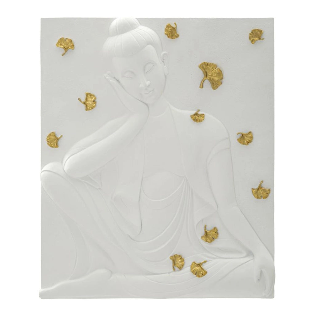 Decorazione in Metallo e Legno Geometrico 13, Bianco, Poliresina, 46x5,7x55,5 cm