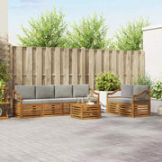 Set di divani da esterno 7 pcs Grigio Naturale e Chiaro 3374426