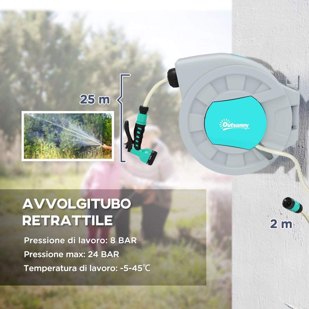 Avvolgitubo Automatico ¨C Zephmum ¨C Grigio Lunghezza 25+2 m