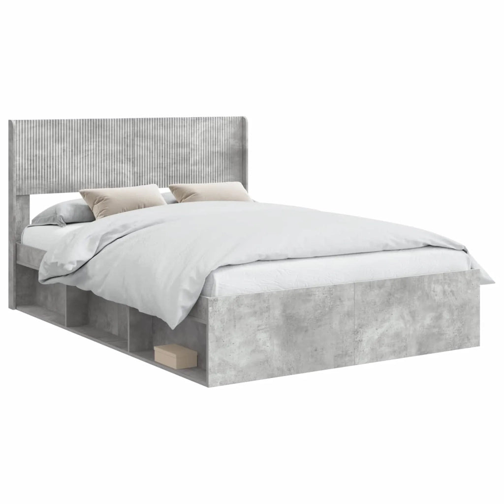 Struttura del letto con stoccaggio e testata Grigio Cemento 3414238