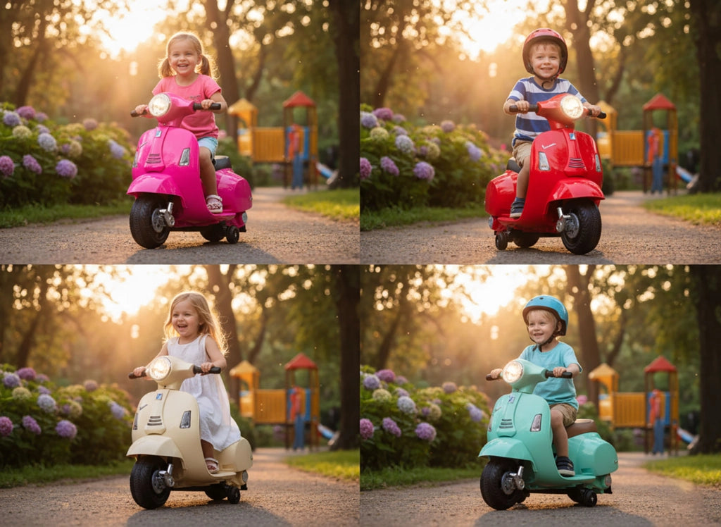 Scooter Elettrico per Bambini Licenza Ufficiale Piaggio Vespa Small 7,2V 2,5Ah Rosa