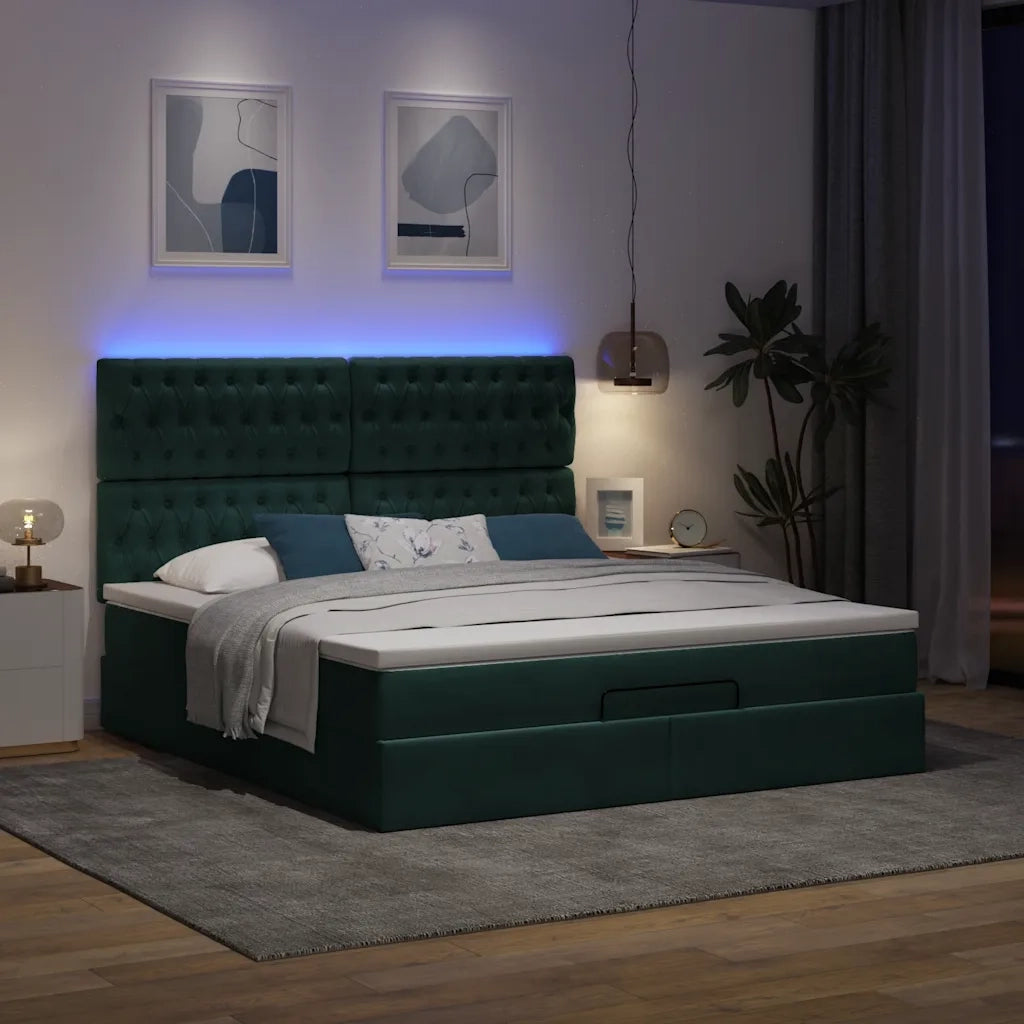 Struttura Letto Pouf con Materassi 180x200 cm Velluto 3314411