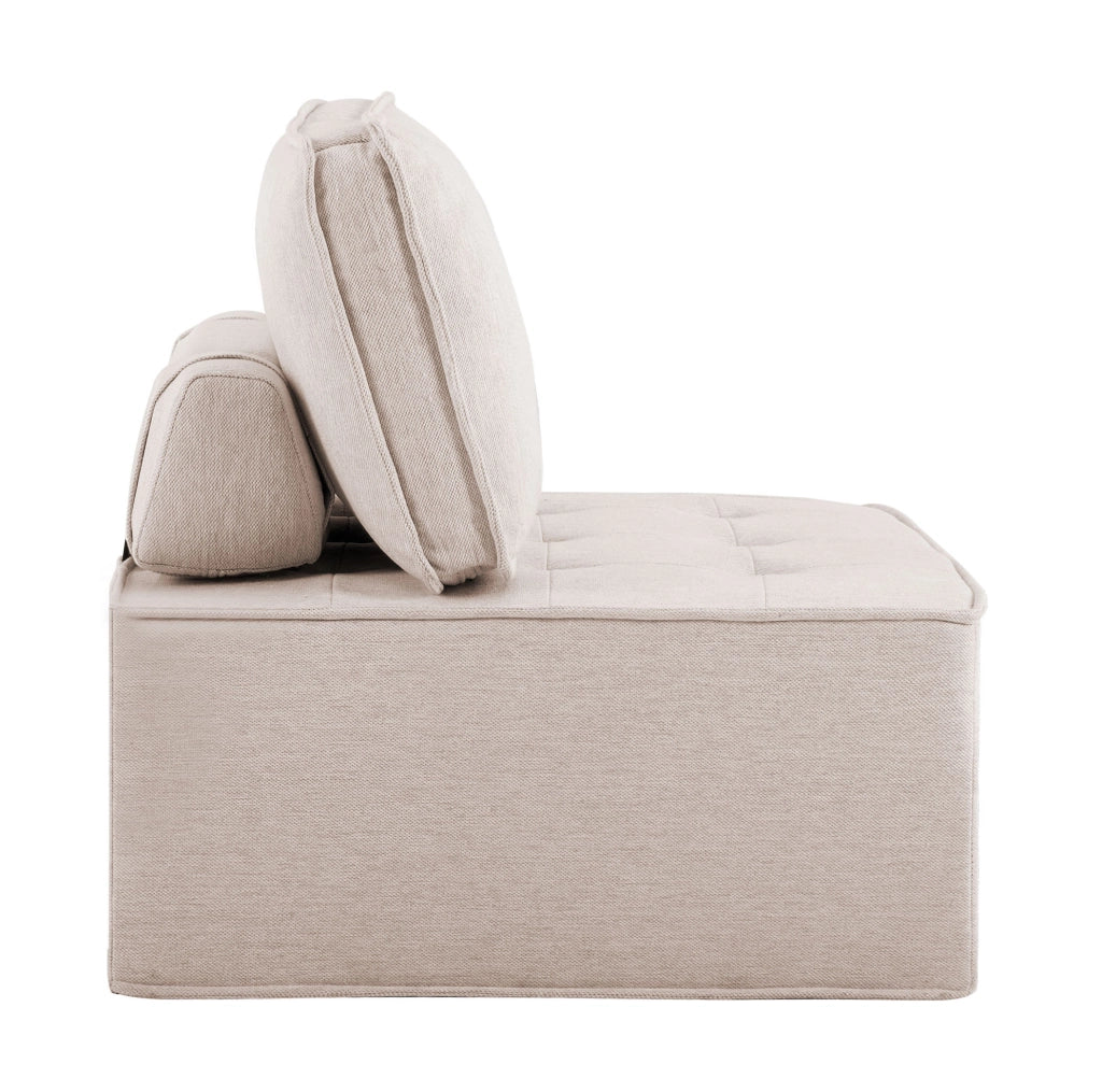Divano modulare compatto per ambienti piccoli, beige