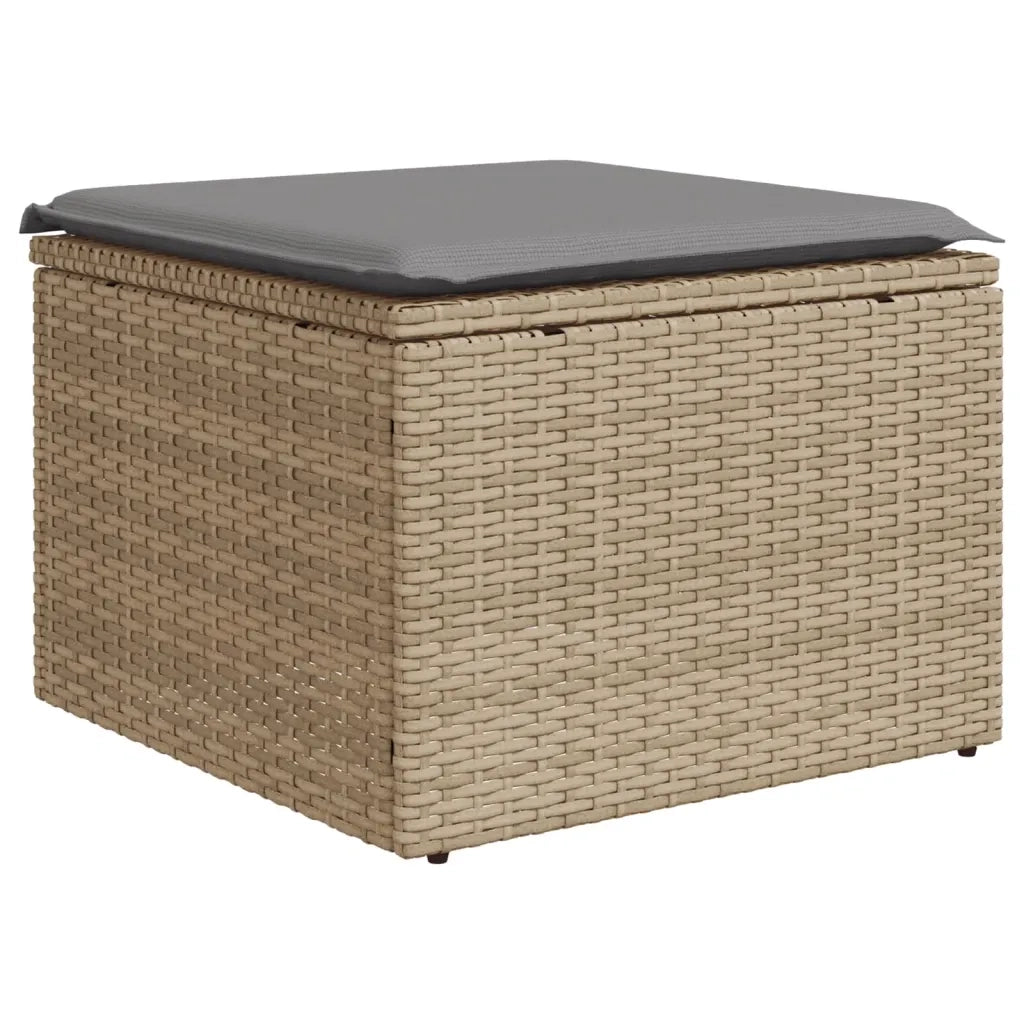 Set Divano da Giardino 9 pz con Cuscini Beige in Polyrattan 3227935
