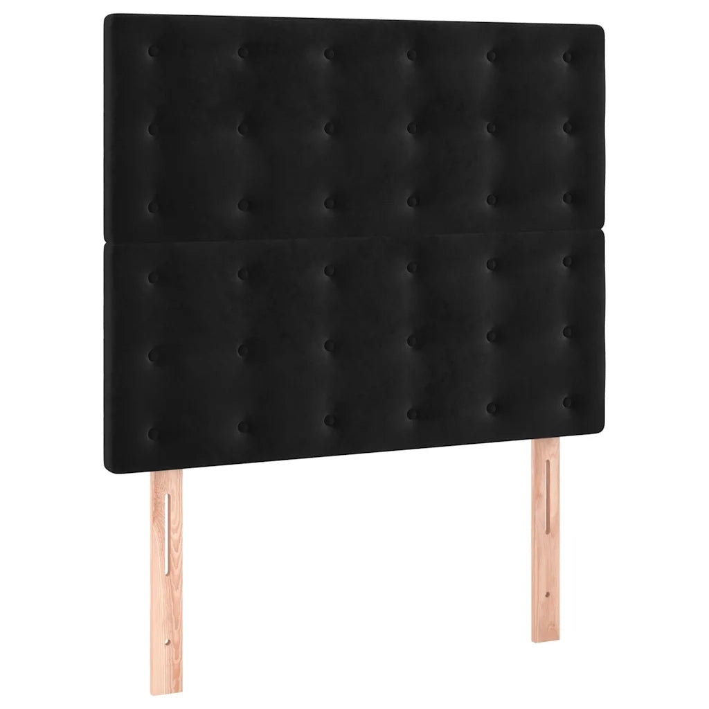 Giroletto a Molle con Materasso Nero 100x200 cm in Velluto 3132905