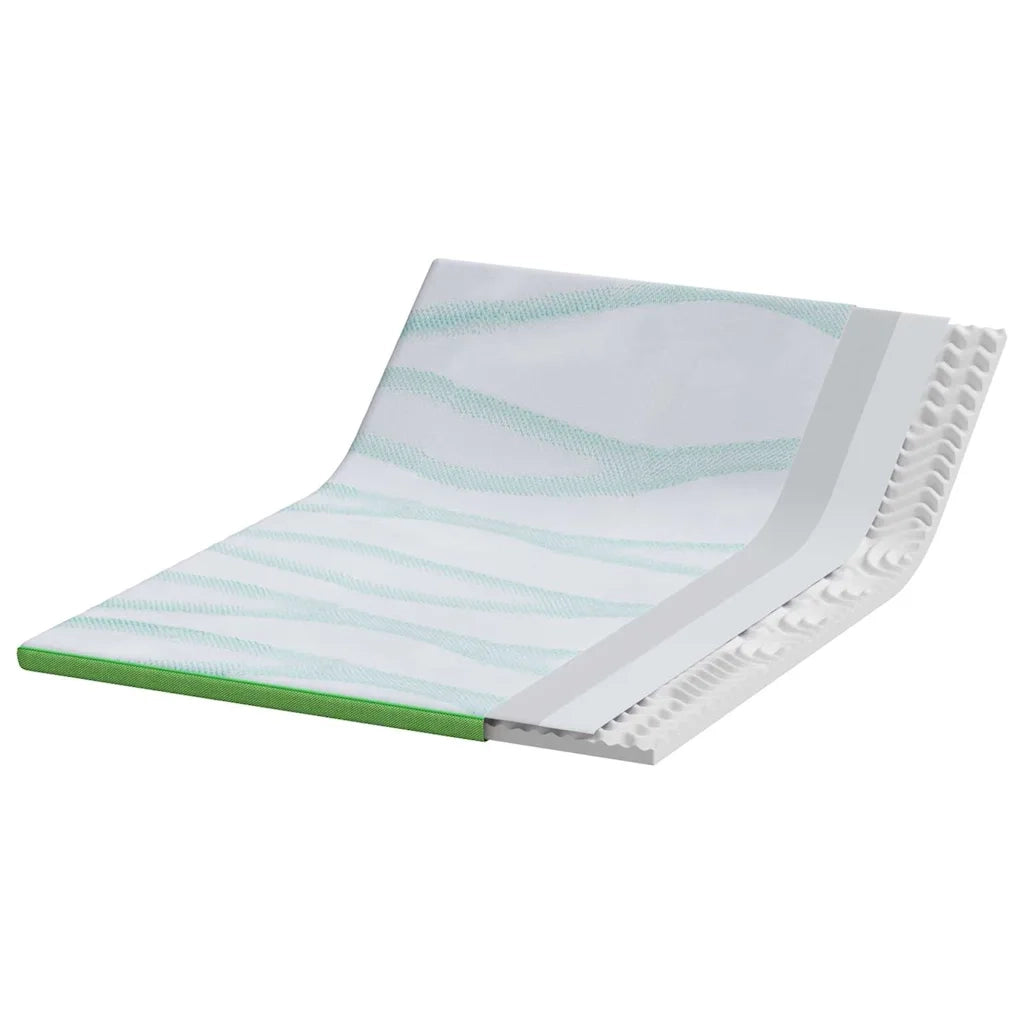 Topper per materasso Bianco e Verde 160 x 200 cm 4106162