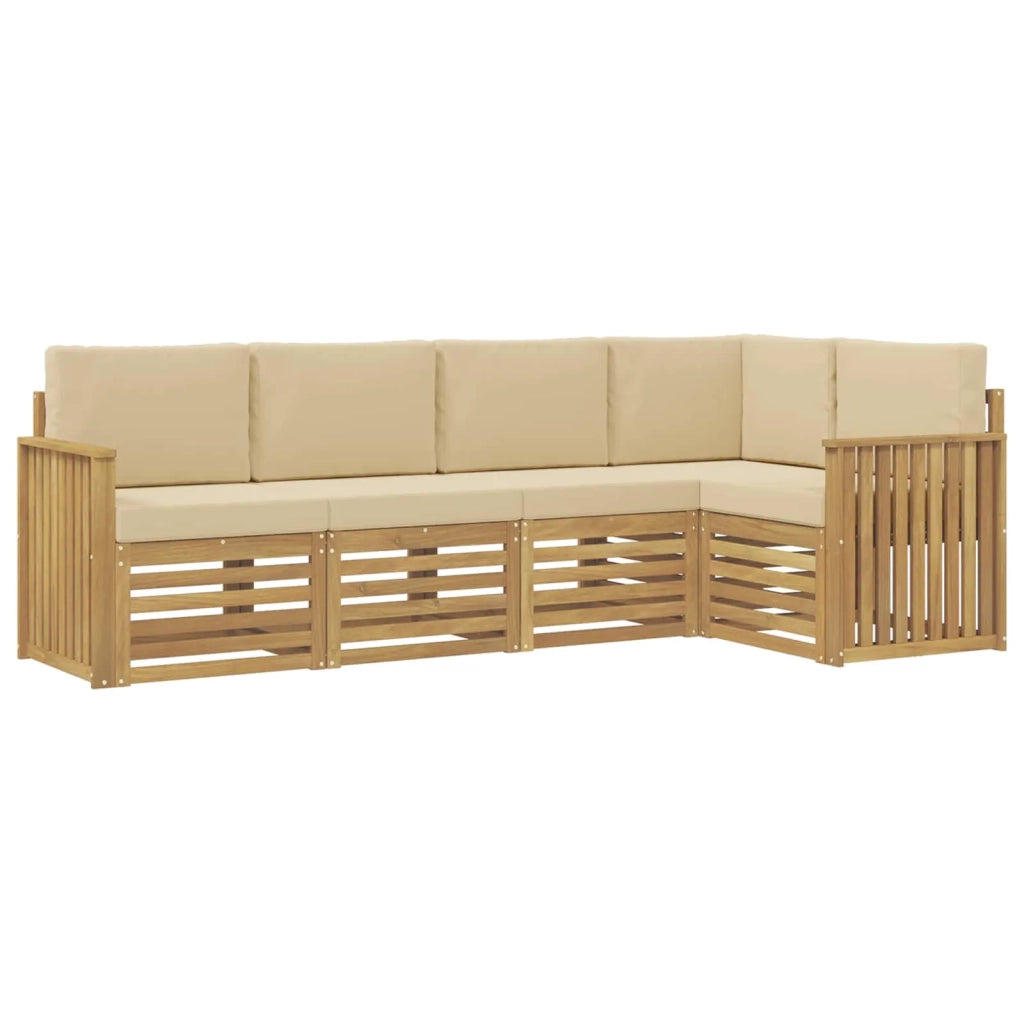 Set di divani da esterno 5 pcs Bianco e Beige 3391833