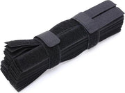 Cord Straps herbruikbaar 50 pezzi, Magic Tape Ties, neri.