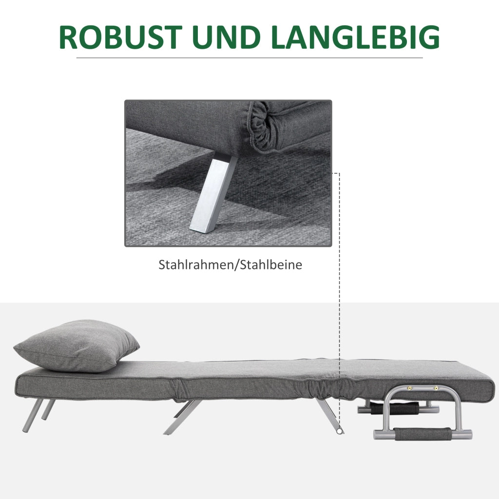 Poltrona Relax Sedia a Sdraio con Funzione Letto ¨C Minimal ¨C Grigio 65x69x80 cm