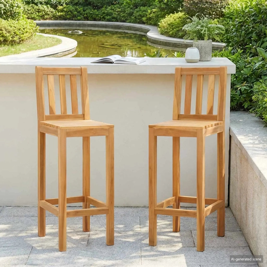 Sedia da Bar 2 pcs Non trattato 35 x 45 x 110 cm 42030011