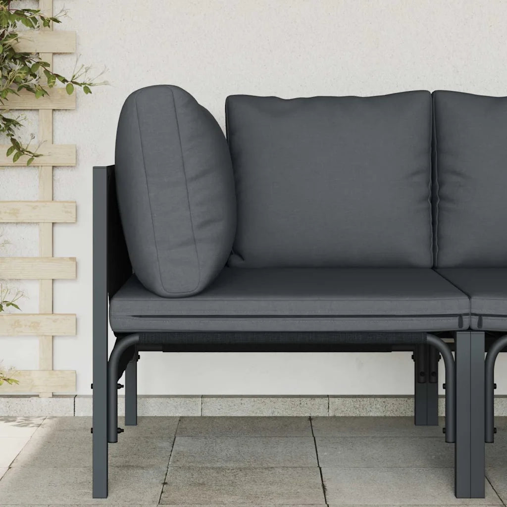 Mobili da Esterno con cuscino Antracite 80 x 80 x 71 cm Acciaio 42009986