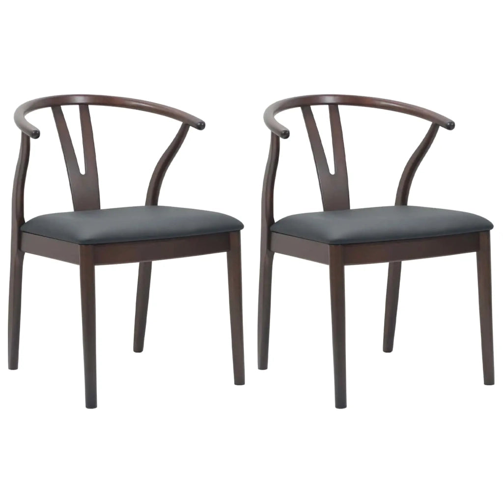 Sedia da pranzo 2 pcs Marrone chiaro e nero