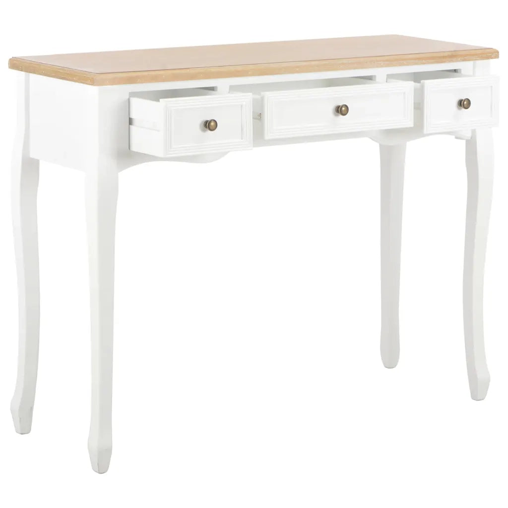 Tavolo Consolle | Tavolo d'Ingresso da Trucco con 3 Cassetti Bianco
