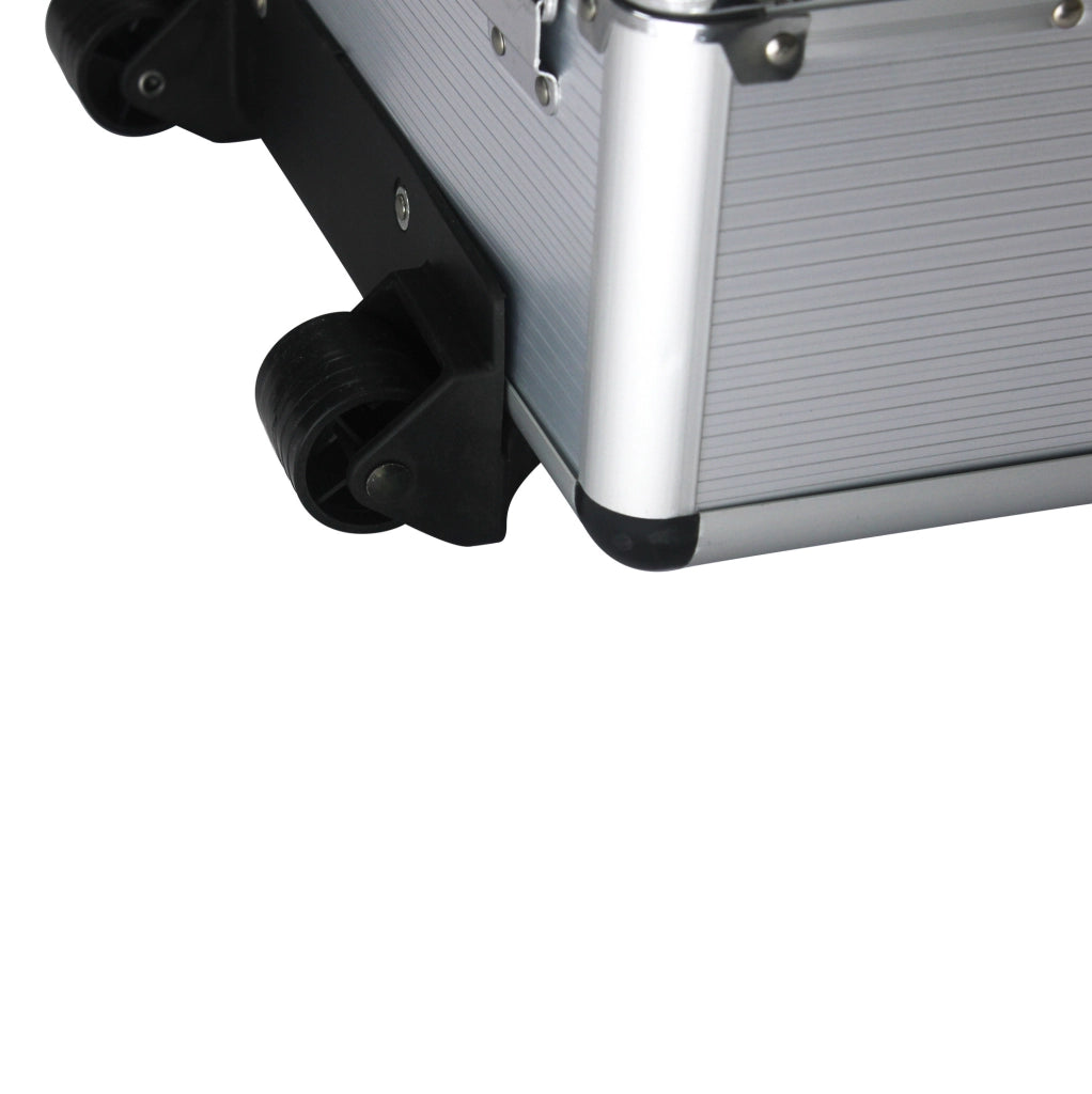 Set di utensili 899 pezzi con cassetta degli attrezzi in alluminio e plastica, 4 cassetti, mobiletto con ruote, colore argento, 36,5x20x51 cm