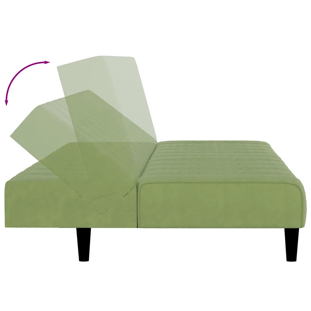 Divano letto | Sof¨¤ letto | Letto singolo a 2 Posti Verde Chiaro in Velluto
