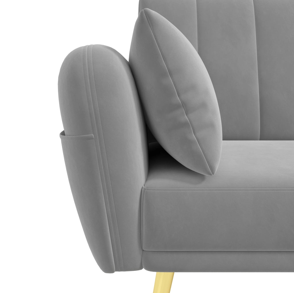 Divano angolare multifunzionale con funzione letto; chaise longue reversibile; 191;5x130;5x80 cm; grigio