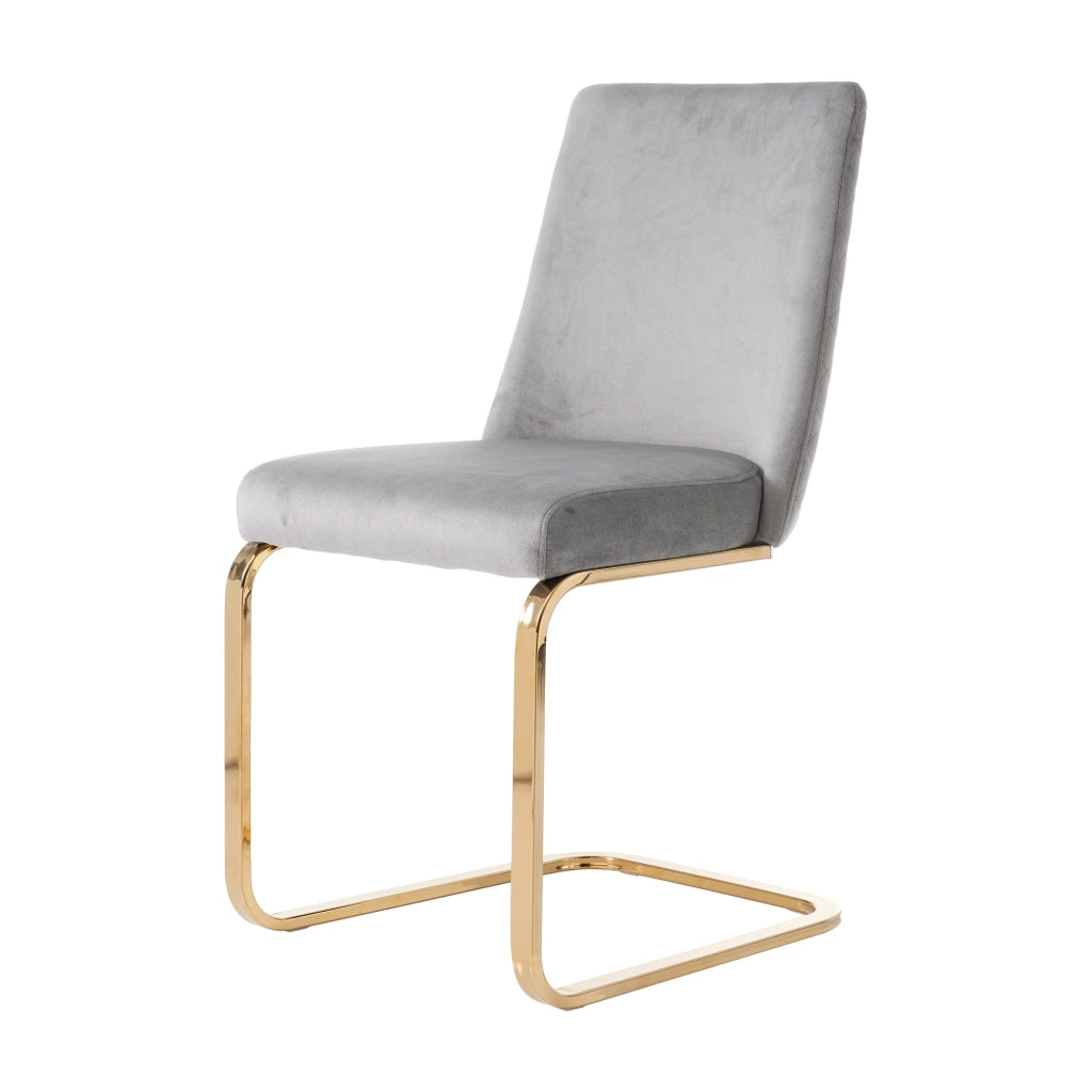 SEDIA in velluto grigio, Set da 4 pezzi