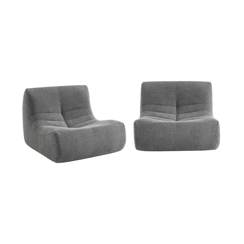 Divano modulare boucle, 2 posti, grigio