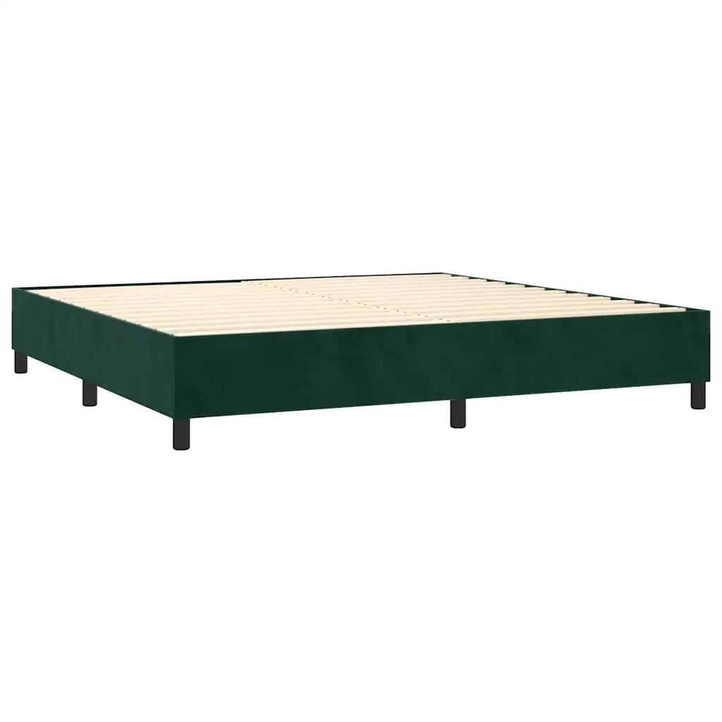 Giroletto a Molle con Materasso Verde Scuro 200x200 cm Velluto 3129294